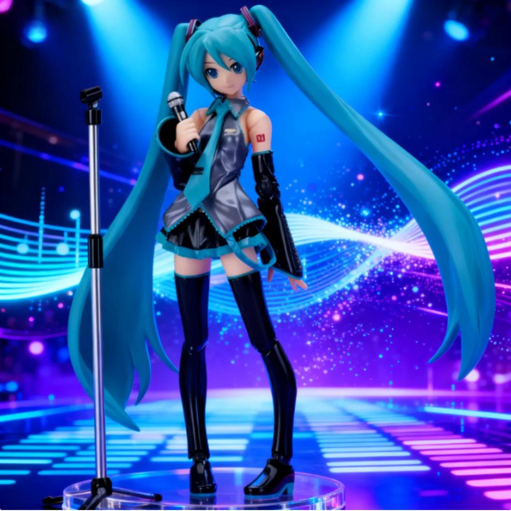 1 Stück Hatsune Miku Serie Anime 15cm Figur Figma 014 Virtueller Sänger Schüttel Lauch Schönes Mädchen Miku Action Figur Schreibtisch Geschenk