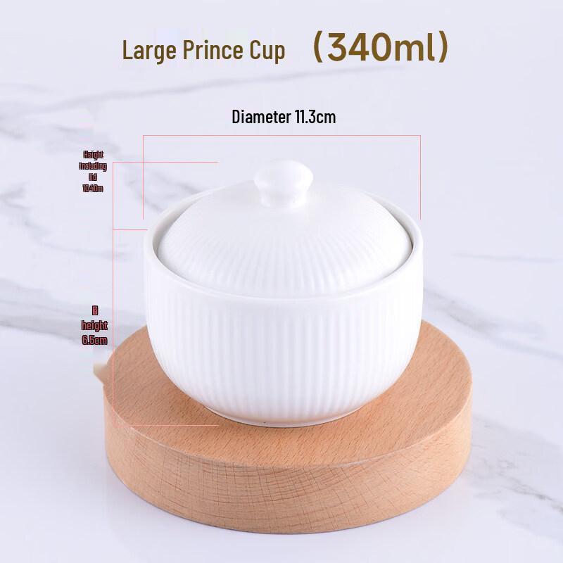 Ruhan Ceramic Double Boiler Stew Bowls, 340ML (8-Pack)