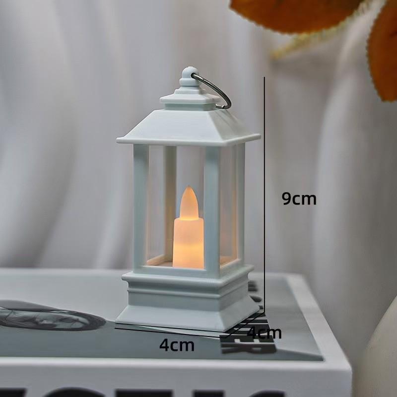 LED Night Light, Mini Lantern Candle Lamp, Retro Warm Glow Decorative Light for Christmas Halloween Party Home Bar Table Decor