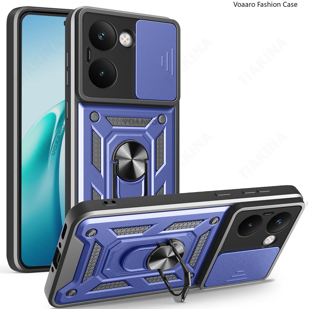 Slide Lens Armor Funda for OPPO Realme P3 Ultra India Case for Realme P3 Ultra Case Magnetic Ring Stand Holder Shockproof Cover