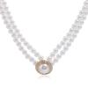 Retro Elegant Hepburn Fan Pearl Necklace Banquet Temperament Personality Versatile Collarbone Chain Cheongsam Dress with Accessories Women