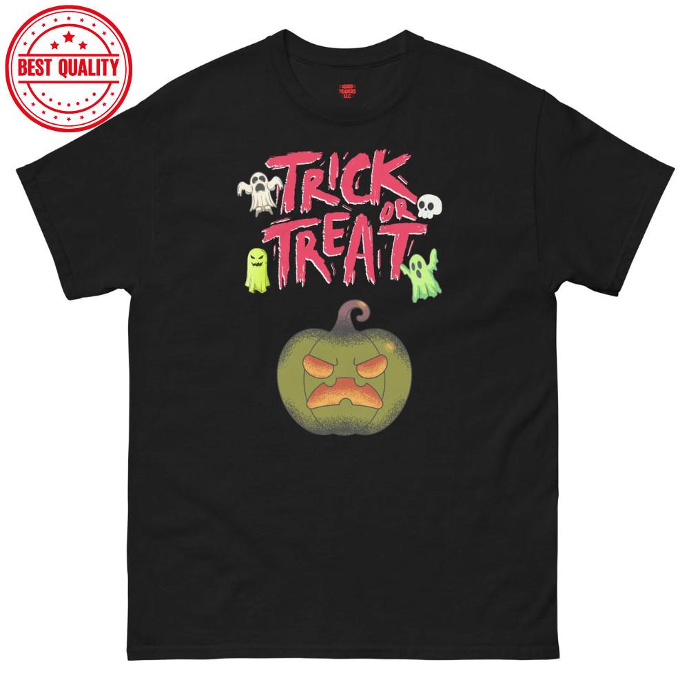 Trick or Treat Scary Pumpkin Halloween T-Shirt - Halloween costume Unisex T-Shirt XXXXL