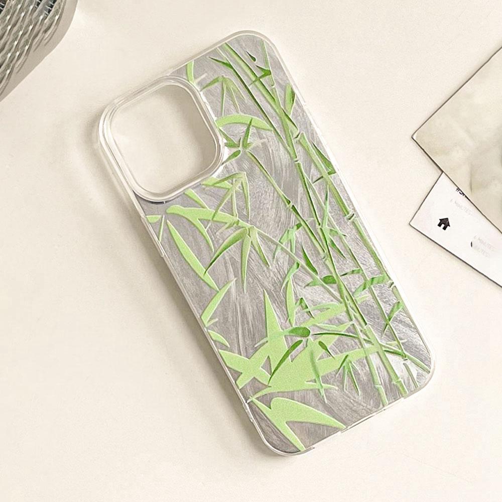Green Bamboo Flower Camlet Texture Phone Case for Samsung Galaxy A55 A56 A36 A26 A16 A53 A06 A14 A24 A34 A54 A15 A25 A35 Cover