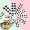 10 Pair Multi Styles Cartoon Eyes Stickers Boy Anime Figurine Doll Face Organ Paster Decals DIY Glass Eye Chips Doll Accessories
