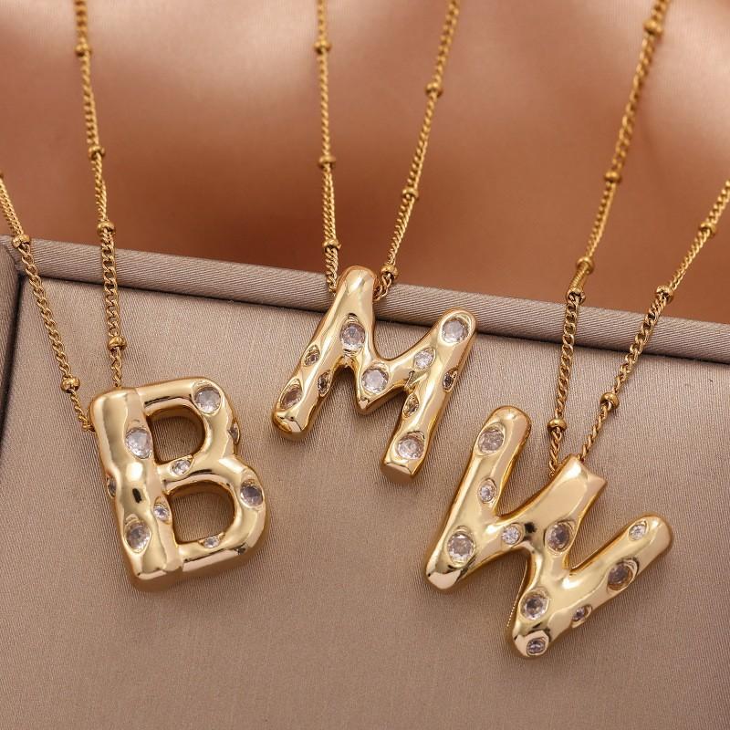 Ladies' Diamond Metal Necklace, Heavy Craftsmanship Premium Design Initial Necklace, Gift for Women, Holiday Present, Party Jewelry.