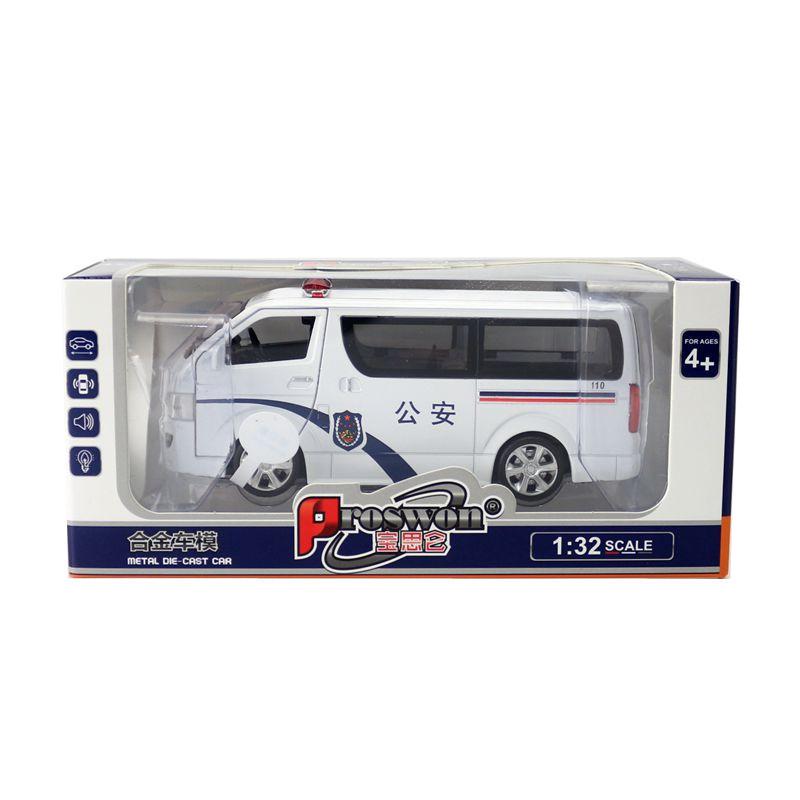 

Car Model Alloy Toyota Hiace Delivery Van With Sound Light For Kids Collectors Police J Car
