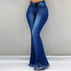 Women's High Waist Washed Women's Jeans Fashionable Versatile Straight Leg Pants