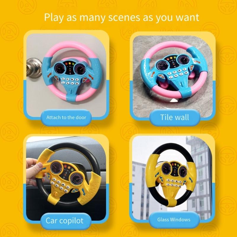Plastic Steering Wheel Toy for Kids' Pretend Driving Fun on Family Trips Early Learning Educational Toy