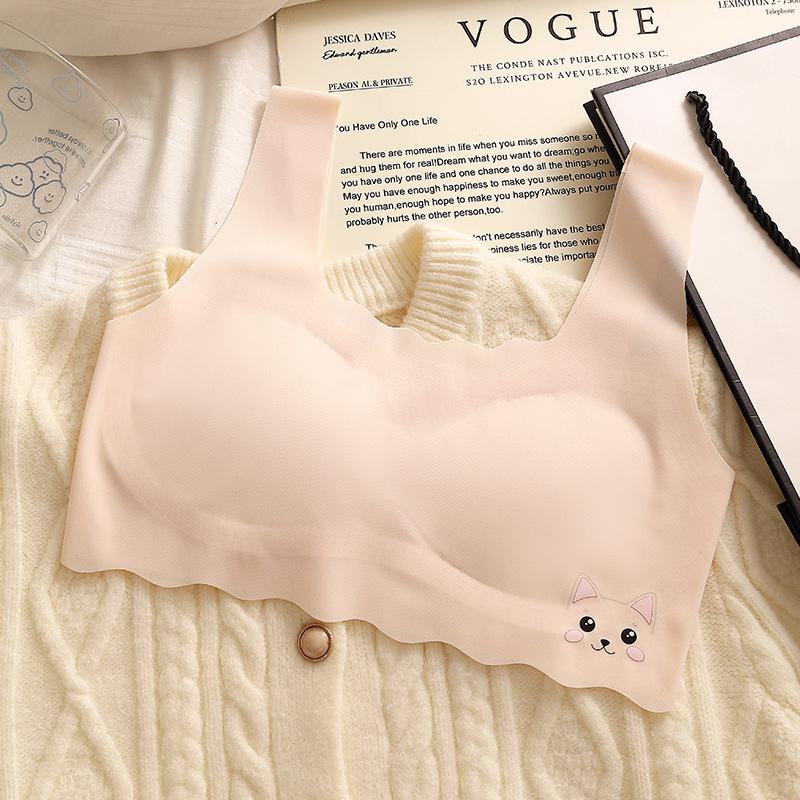 Dívčí vývojová podprsenka z ledového hedvábí – Bezešvá, tenký styl pro žákyně základních škol