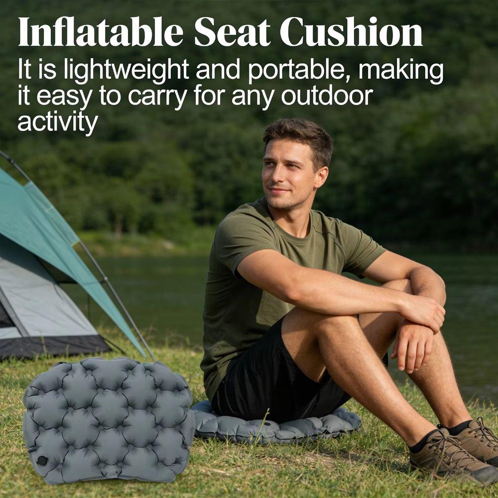 Waterproof Travel Chair Cushion Moisture-proof Camping Chair Pad Inflatable Seat Cushion  Camping