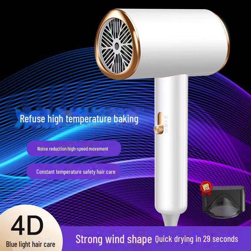 Foldable Negative Ion Hair Dryer with Blue Light for Home, Salon, and Dorm Use