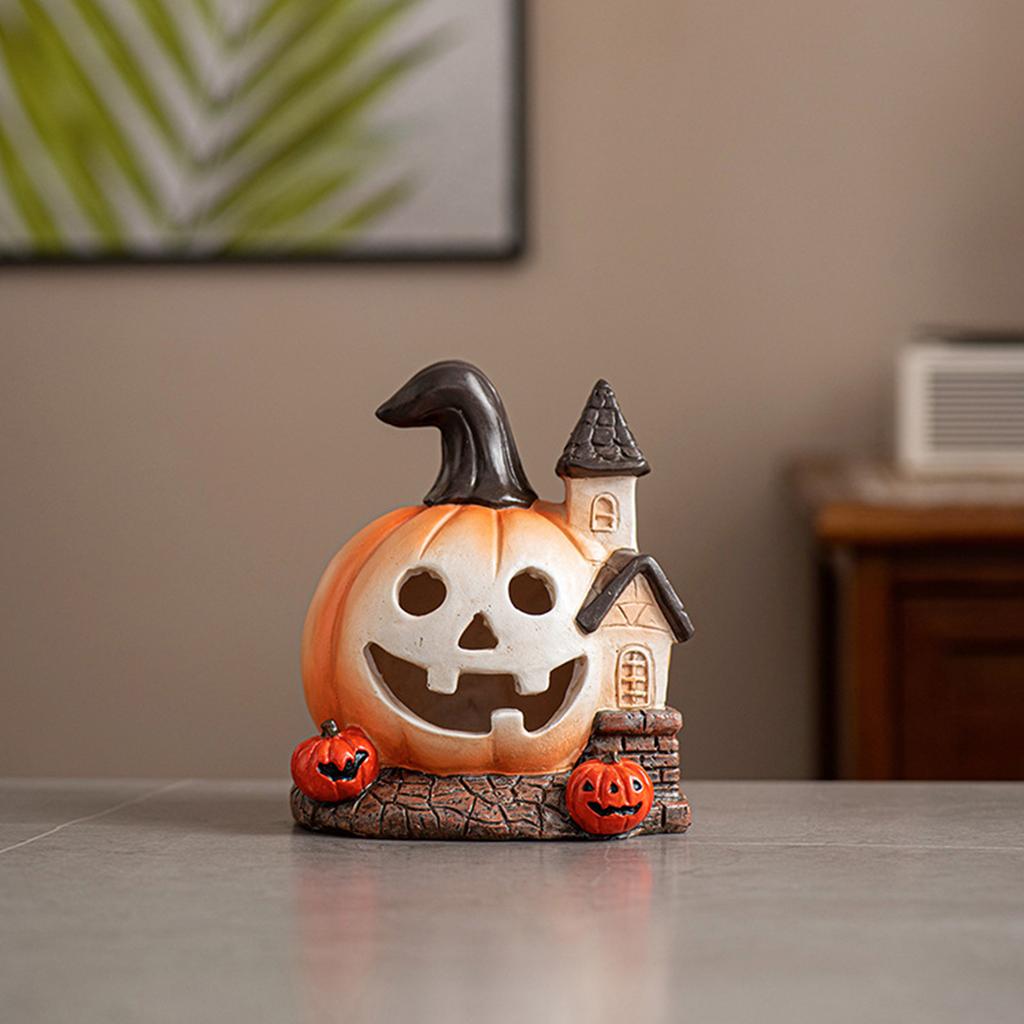 Halloween Pumpkin Decorations Resin Pumpkin Figurines Table Centerpieces for Outdoor Indoor Fairy Garden Decorations