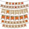 Friends Giving La Flag Thanksgiving Turkey Pumpkin Maple Leaf Decoration Banner Hanging Bar Customization