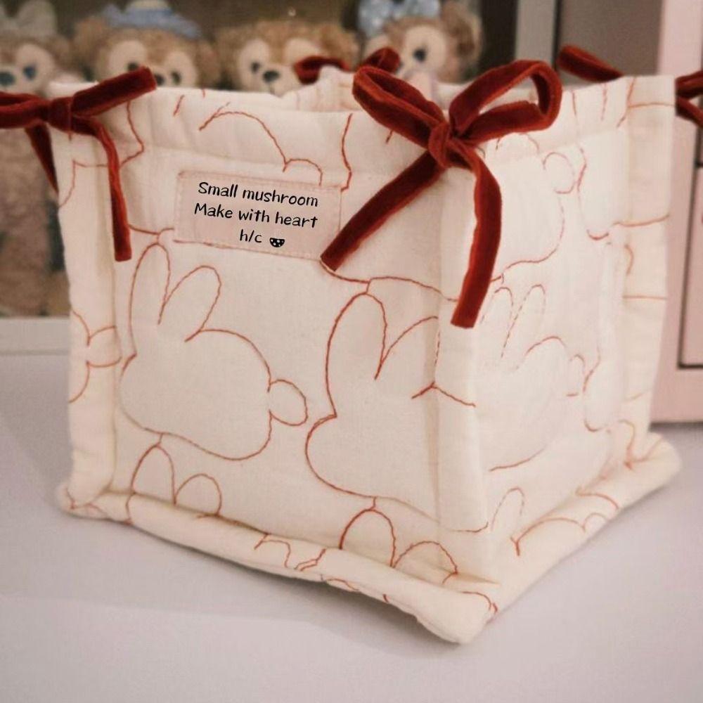 Square Storage Basket Cotton Home Decoration Cute Desktop Box