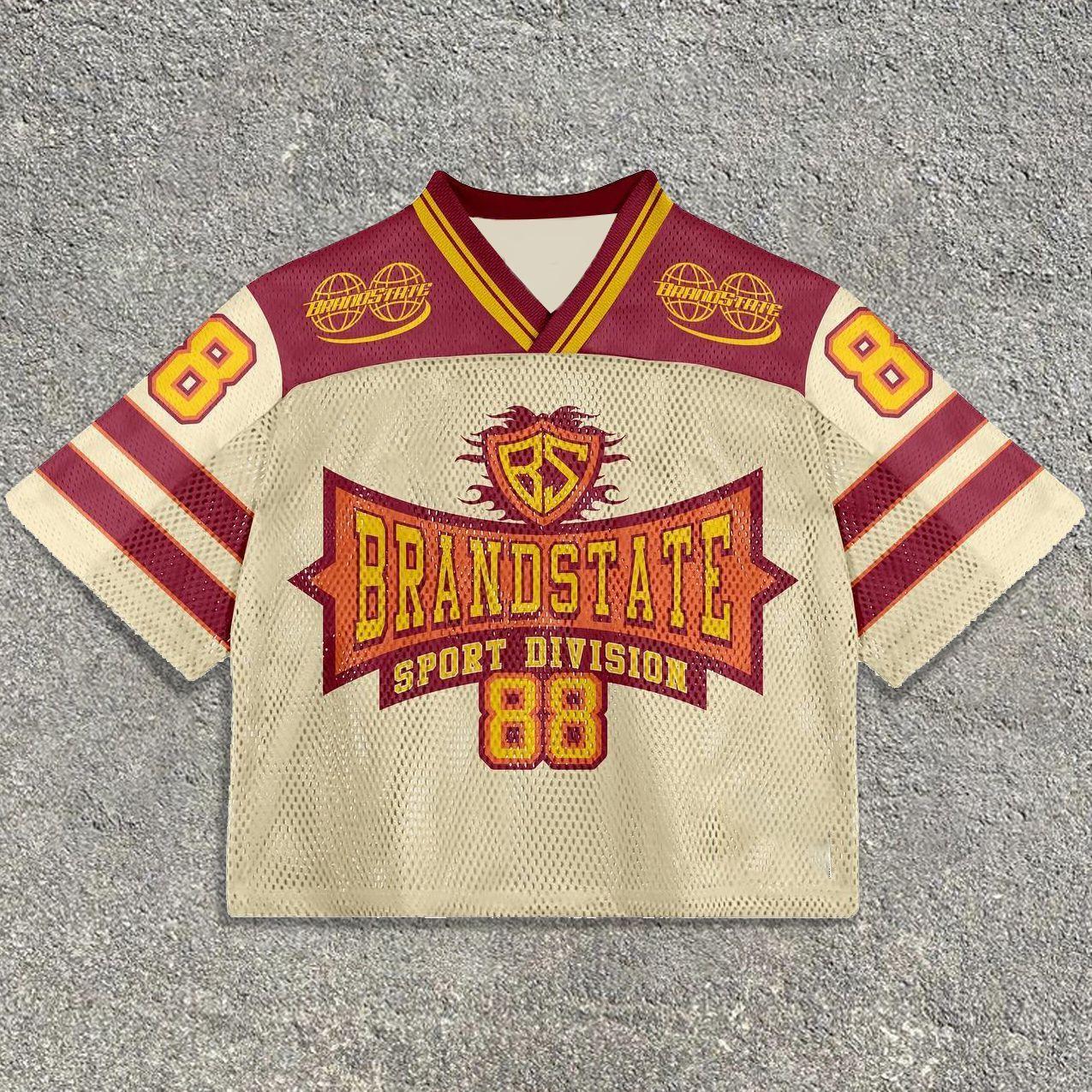 

ZYLLO Y2K Американская футболка Харадзюку Хип-хоп Мода Футбольная майка Уличная одежда Винтаж Повседневная Дышащая С вставками Свободная С коротким рукавом L