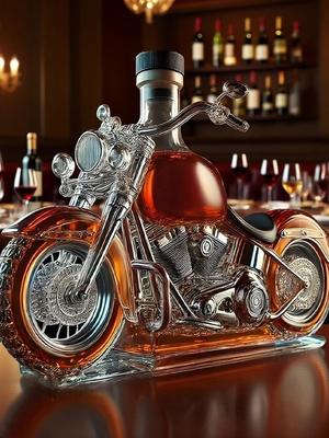 Red Wine Decanter Motorcycle Shape Glass Wine Aerator Decanter Funny Drink Bottle Liquor Dispenser for Men Dad Motorcycle Lovers