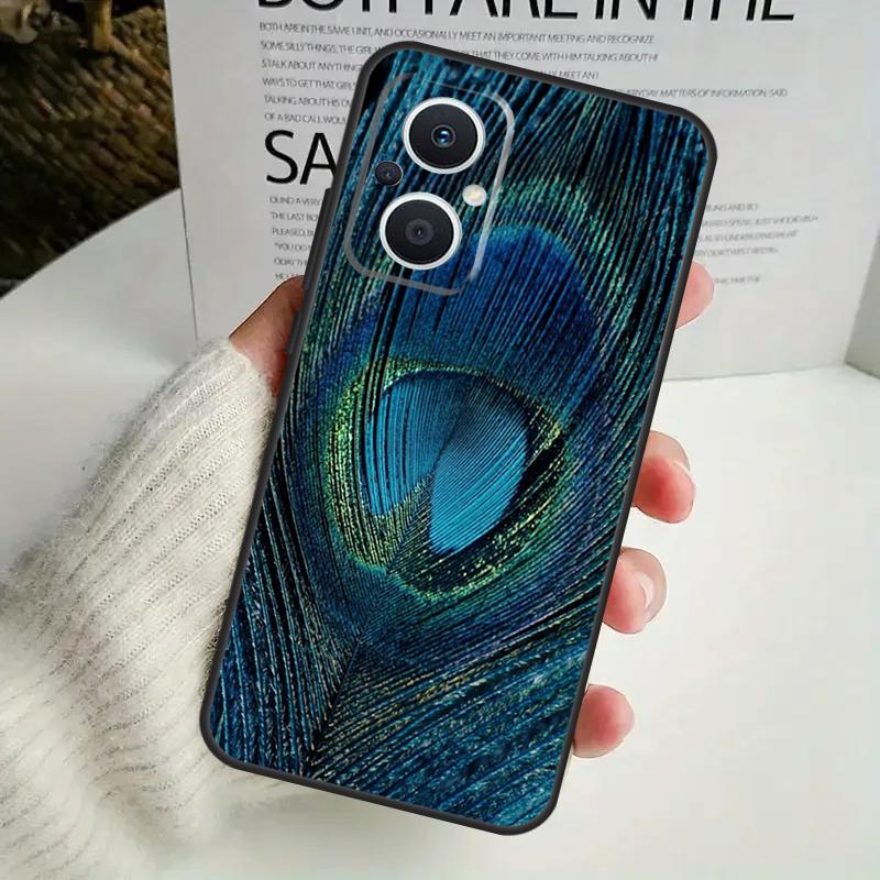 Bird Peacock Feather Case For OPPO Reno 12F 13F 14F 10 11 12 13 14 Pro 8T 7 8 Lite OPPO Find X6 X5 X8 X9 Pro Cover
