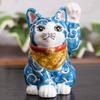 Ceramic Kutani Colorful Arabesque Feng Good Japanese Interior Decor Maneki-neko Figurine, Ware, Left-Handed, Design, Shui, Luck, Style,