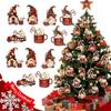 12Pcs Christmas Gnome Ornaments Faceless Doll Paper Xmas Tree Hanging Pendant Christmas Decorations For Home New Year Gift Tag