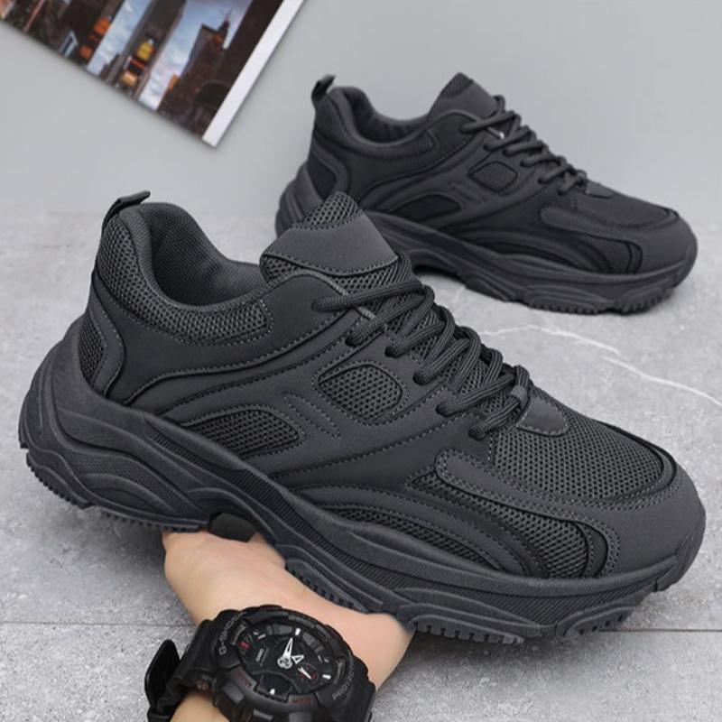 Men Sneakers Lace Up Outdoor Running Shoes Non Slip Wear-resistant Breathable Tennis Shoes Summer Platform Men Shoes