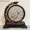 1pc, Su Embroidery Ornaments, Chinese Embroidery Crafts, Double Sided Embroidered Ornament, Solid Wood Desktop Decoration