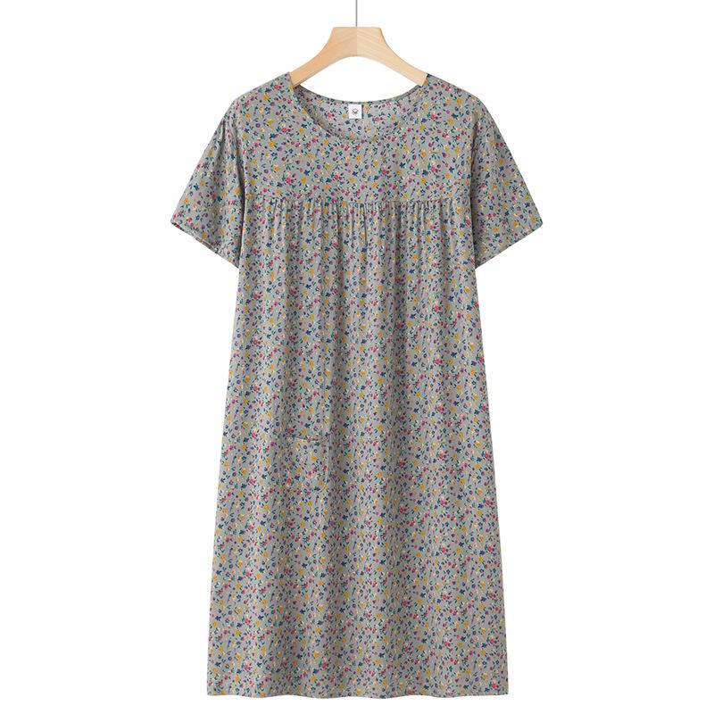 Středního věku Starší Noční prádlo Domácí oblečení Krátký rukáv Jaro Léto Starší Noční prádlo Volné Domácí šaty