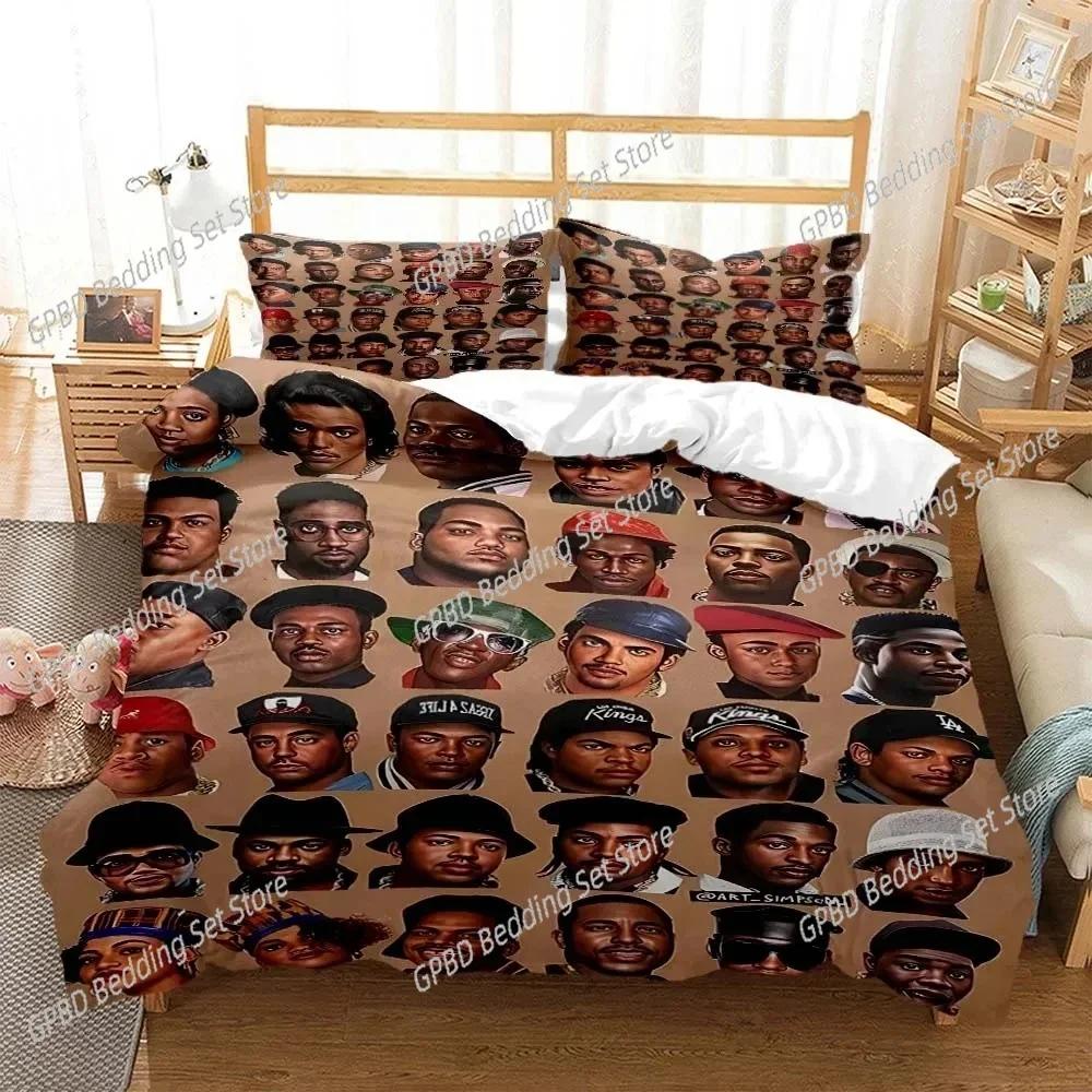 Comforter Hip Hop Rapper Bedding Set 3D Printed Suitable For Bedroom Kids Home Textile