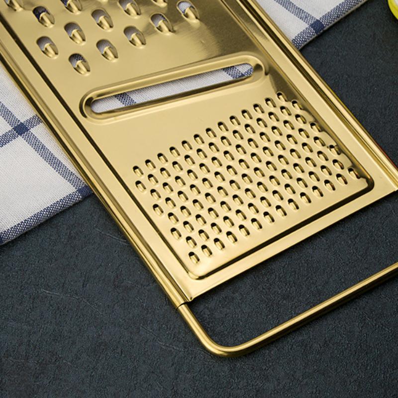 Vergoldetes Messing Silberne Oberfläche Hobel Edelstahlreibe Schaber Reibe Küchenzubehör Rallador Dropshipping