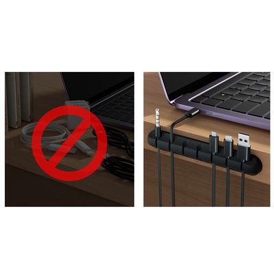 Organizador de cables, soporte para cables USB flexible, pinzas de silicona para ratón, teclado, protector de auriculares