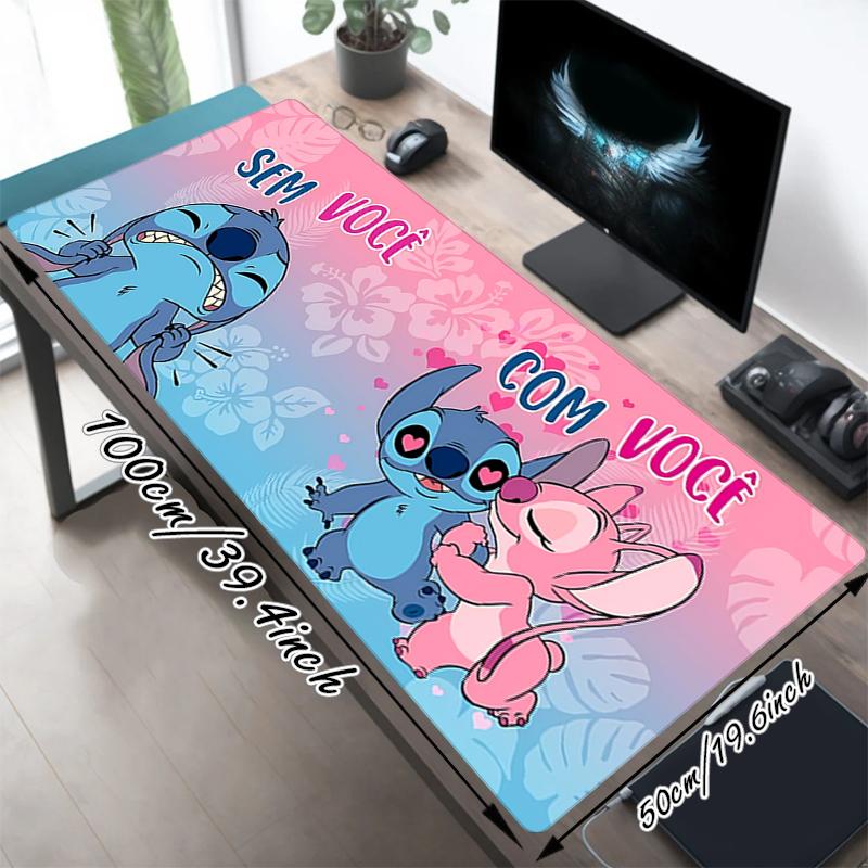 1Pc Lilo Stitch Adventure Gaming Mouse Pad Keyboard Desk Mat Non-slip Rubber Lock Edge Waterproof Computer Mousepad for Office Home Decor Y1715