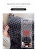 Women's Retro Plaid Wool Fleece-Lined Wide-Leg Pants - Casual Loose Fit for Autumn and Winter