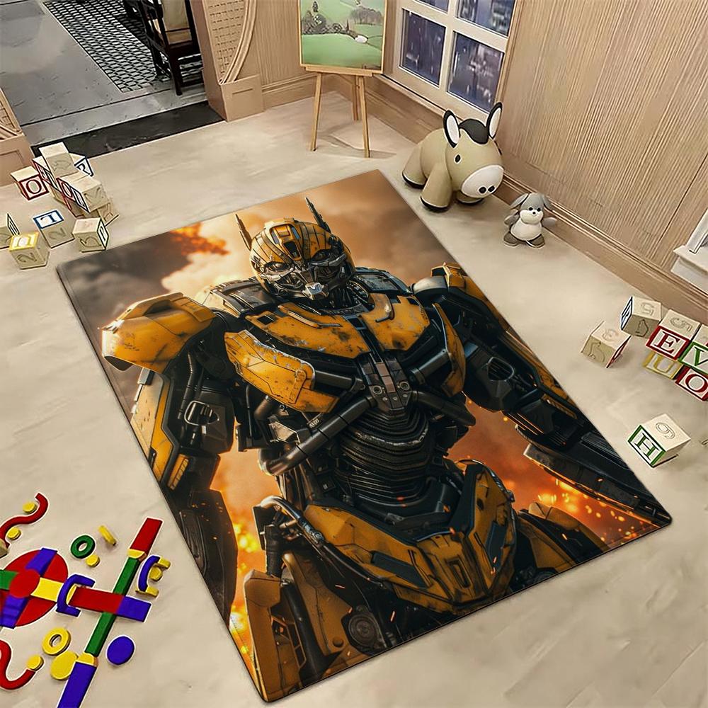 Bumblebee Battle Armor Rectangular Rug Durable Easyclean Carpet For Hallway Balcony Study Home Party Decor Halloween Gift