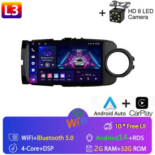 Android 13 Car Radio Multimedia Player For Toyota Yaris 2012 - 2017 RHD/LHD Android Auto Navigation GPS Autoradio Carplay WIFI