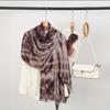 Gradual change tie-dye scarf headscarf niche artistic cotton and linen scarf beach travel sunscreen shawl
