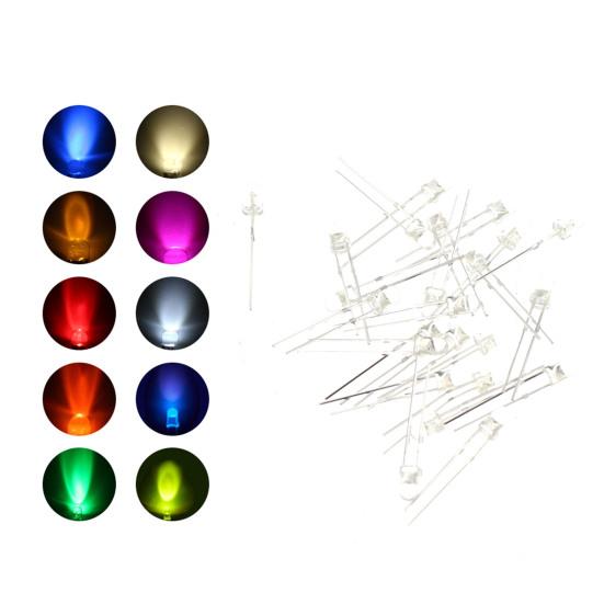 100Pcs 3MM Light Emitting Diode Bright Light Good Stability LED High Power LED Emitting Diode for General Lighting