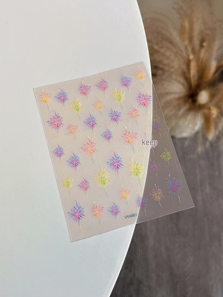 

YITU Муравьиная карта Фейерверки Градиентные наклейки для ногтей - Тонкие, Прочные, Клейкие (YT4483)