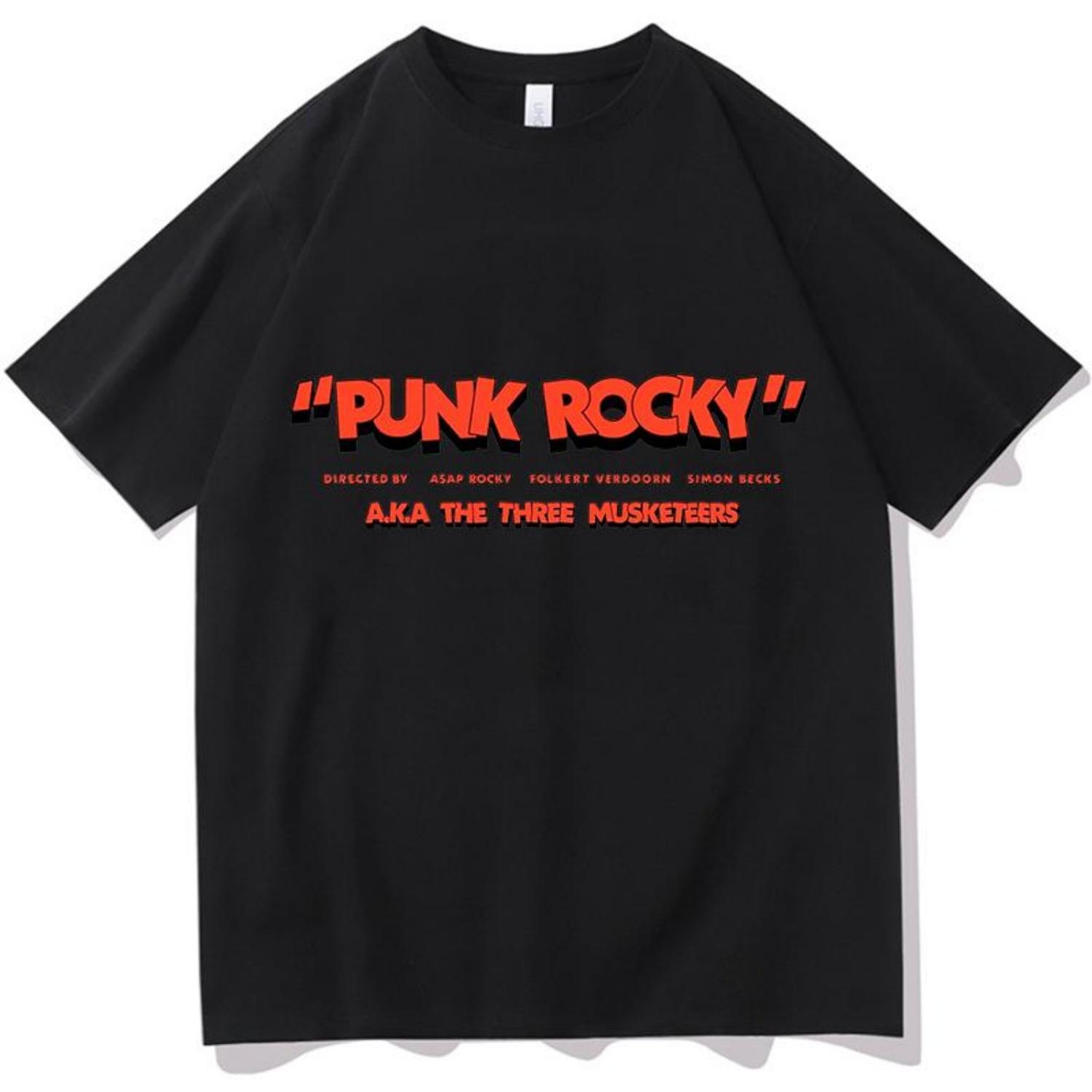 

Футболка с принтом AAP Rocky Punk Rocky Модная Повседневная Футболка С Коротким Рукавом Хлопок Свободная Женская Футболка Винтажная Унисекс Футболка Стритвир S чёрный