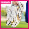 Mens Football Shoes TF Leather Four-Season Professional Low Cut Anti-Slip Rubber Outsole Grass Field Match Training Shoes