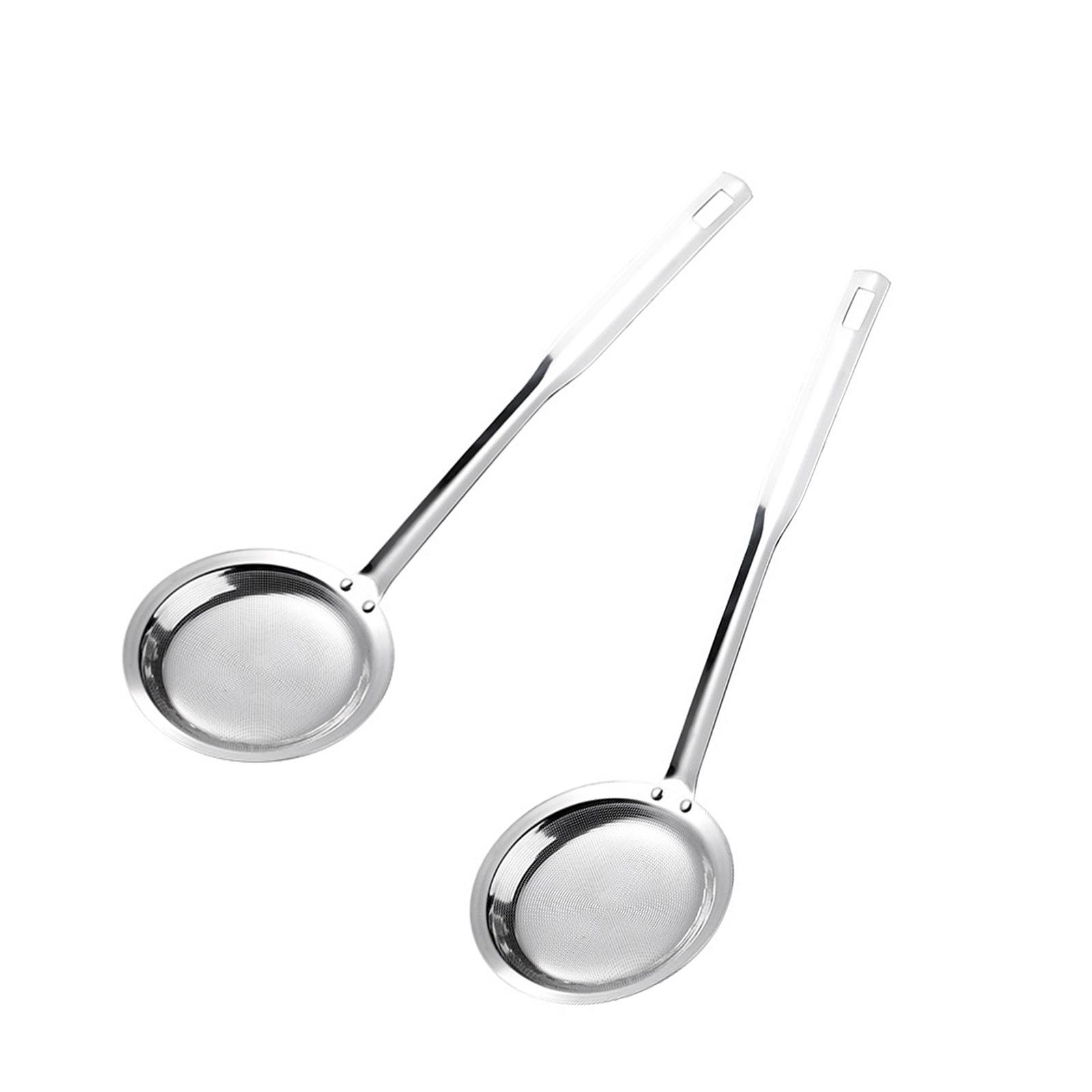 

2 шт. Сито из нержавеющей стали 304 для приготовления пищи и жарки, кухонный дуршлаг с мелкой сеткой, ложка-сито с удобной ручкой S
