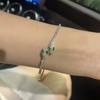 Kleine Groene Slang Licht Luxe Slangvormige Zirkonia Armband Super Flash Verstelbaar High-end Armband