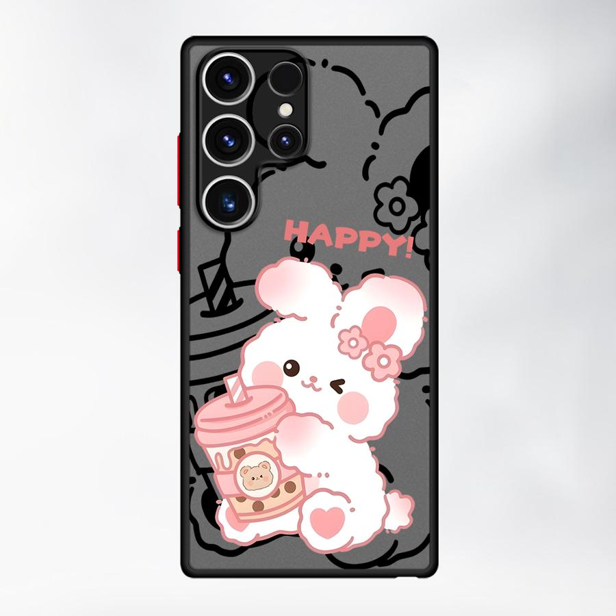 Case for Samsung Galaxy S26 S21 S24 Plus S23 FE S25 Ultra S20 FE Note 20 Ultra 10+ S22 Funda Back Phone Cover Cartoon Rabbit