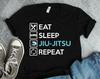 Jiu Jitsu Eat Sleep Repeat Shirts, Jiu Jitsu Gifts, Eat Sleep Martial Arts Shirt, Brazilian BJJ Shirt, BJJ Gifts