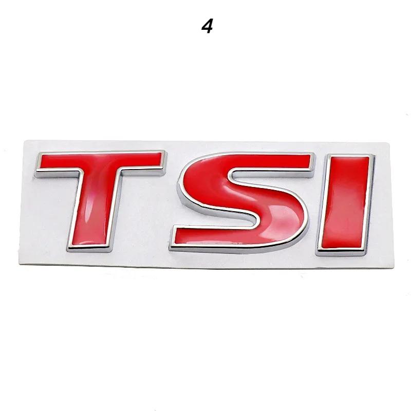 1pcs 3D Metal TSI Letter Rear Trunk Emblem Badge Stickers Decal Car Styling For Polo Golf 5 6 7 CC Passat B5 B6 Bora