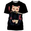 Uomo Donna Top Samurai Cartoon Animal 3D Printing Tees T-shirt streetwear a maniche corte fresca stile Harajuku divertente quotidiana