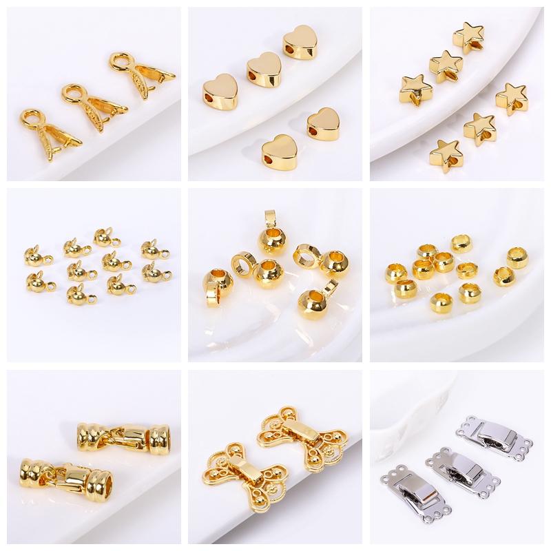 18K Vergoldete Herz-Abstandshalter Perlen Für Schmuckherstellung,Schmuckzubehör zum Perlen,Messing Lose Perlen DIY Schmuckzubehör Großhandel