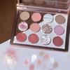 DIKALU Rose Amber 12-Color Eyeshadow Palette: Shimmer, Earth Tones, Glitter.