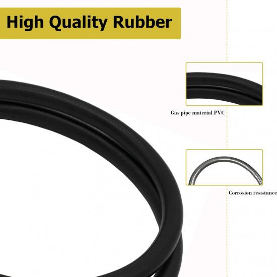 12 Feet Propane Tank Extension Hose with Gauge, Acme to Male QCC/POL Fittings for Gas Grill