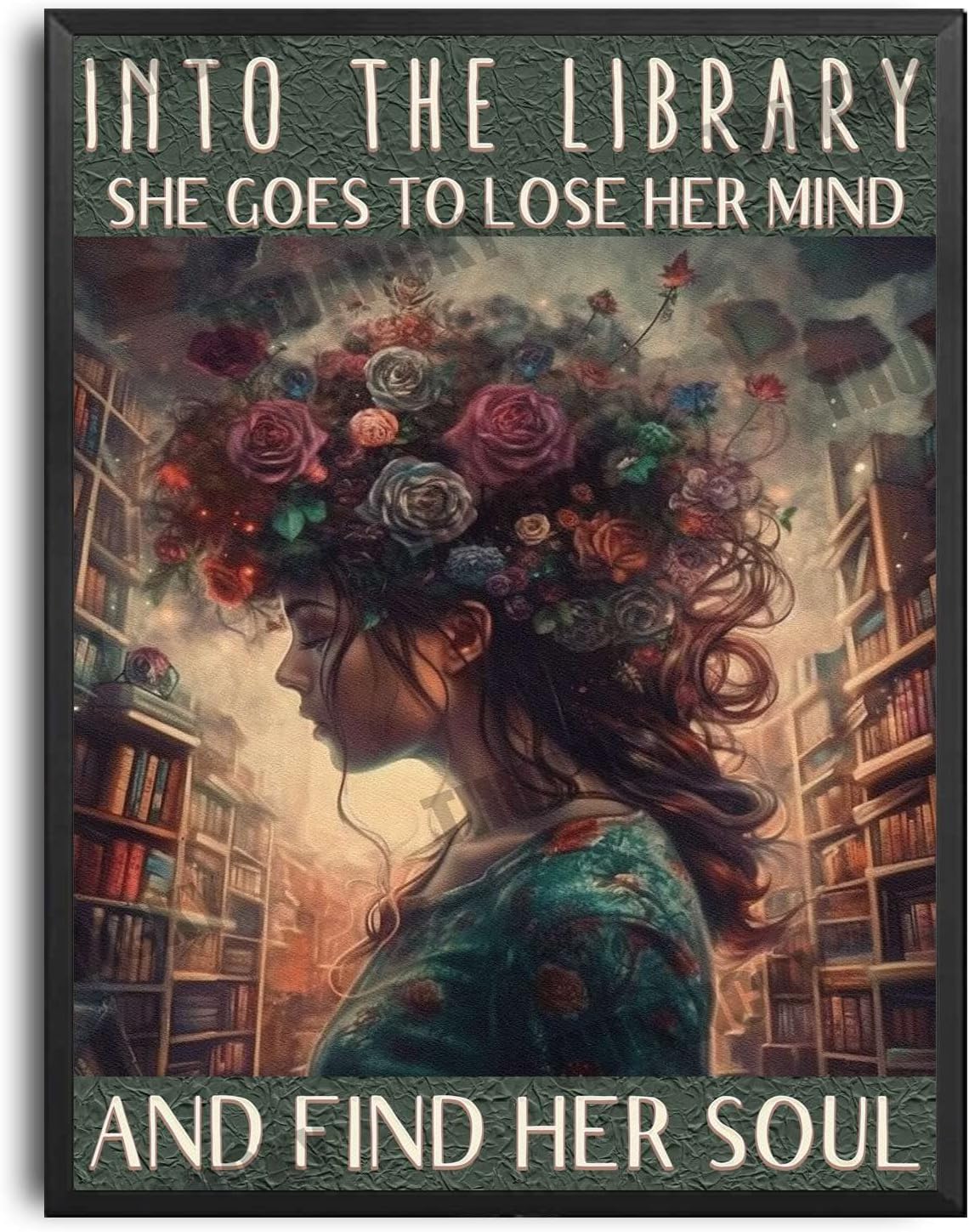 

THUANCKY Vintage Tin Signs Books Into The Library Vertical Poster Girl Love Books Vintage Wall Art Book Lover Book Dictionary fo 20x30cm（7.8x11.8inch）