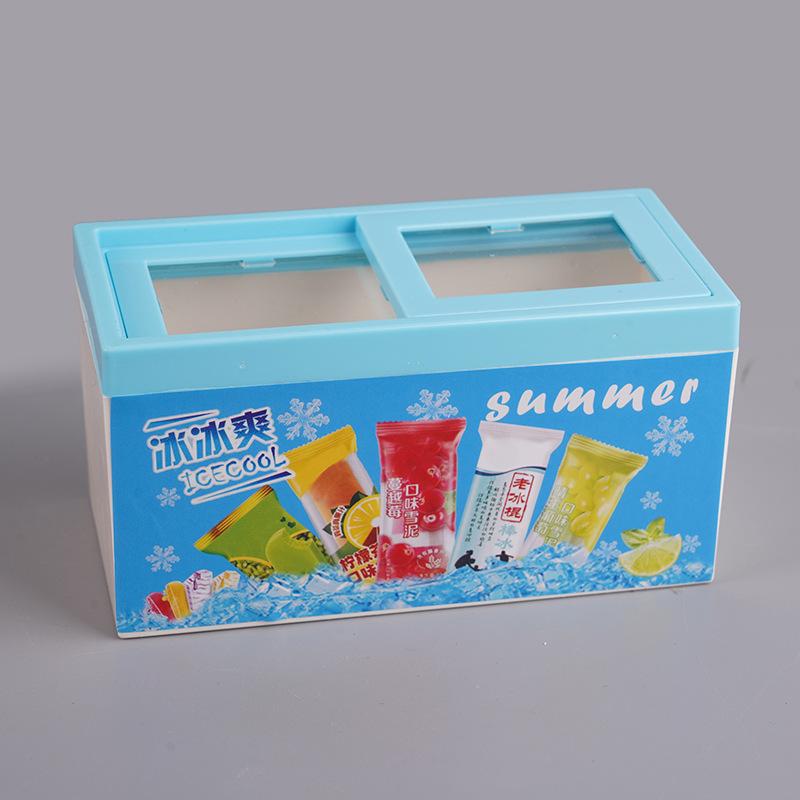 Simulation Resin Accessories Ice Cream Cabinet Cartoon Animal Popsicle Diy Jewelry Accessories Materials Children'S Play House Toys