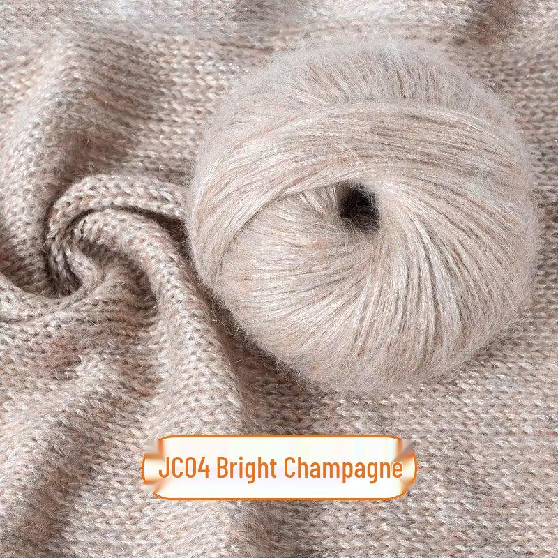 Blue Tear Spray Mohair Yarn: Gold-Thread Starry Sky Series for Chunky Knit Scarves